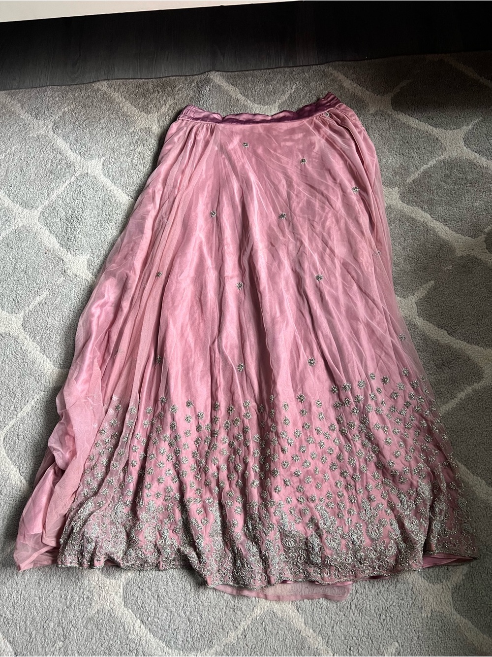 Complète saree pink and silver